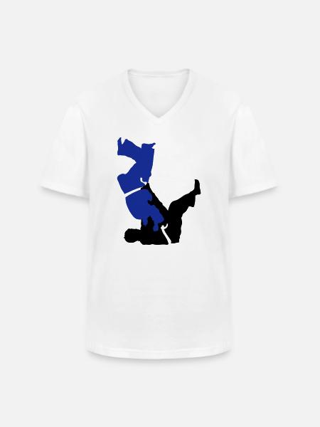 judo - T-shirt col V Homme - blanc