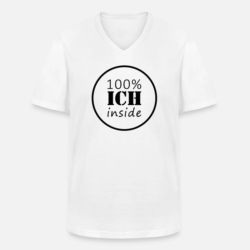 100% ich inside | Kreis - Männer-T-Shirt mit V-Ausschnitt - Weiß