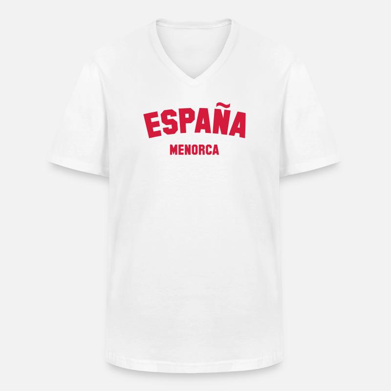 MENORCA Spain Spanien Espana - Männer-T-Shirt mit V-Ausschnitt - Weiß