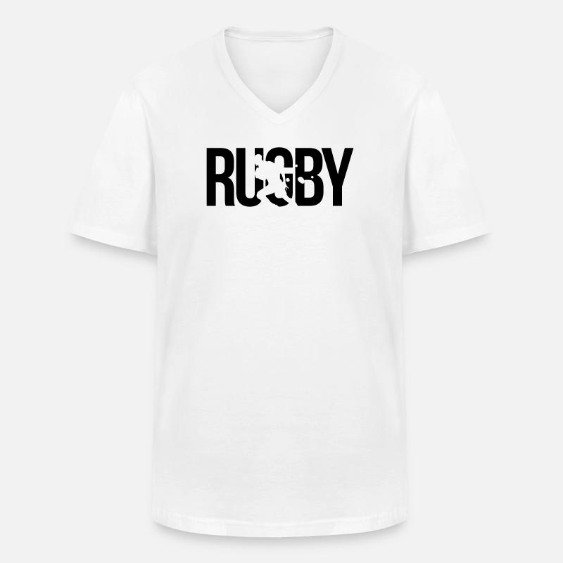 rugby - Men's V-Neck T-Shirt - white