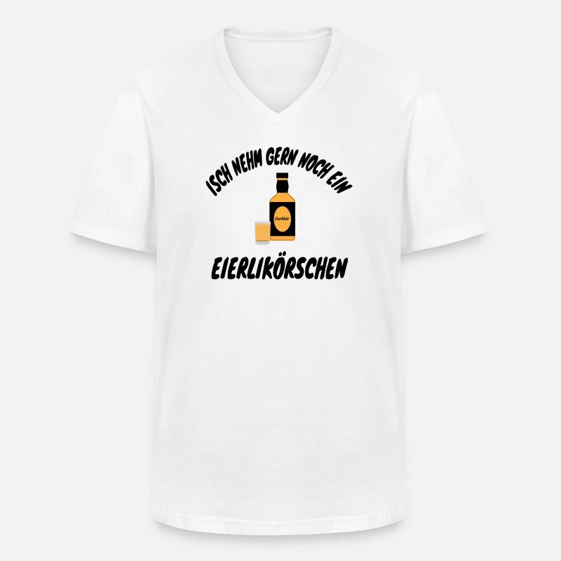 Isch nehm gern noch ein Eierlikörschen - Männer-T-Shirt mit V-Ausschnitt - Weiß
