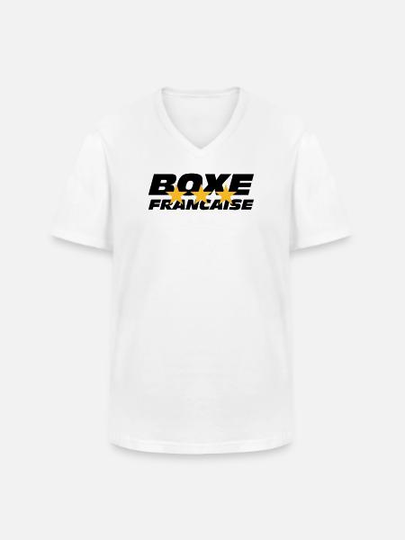 Boxen Francaise - Männer-T-Shirt mit V-Ausschnitt - Weiß