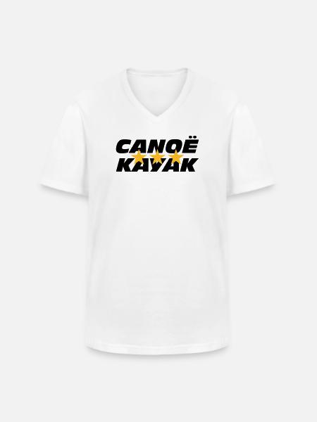 Canoë Kayak - T-shirt col V Homme - blanc