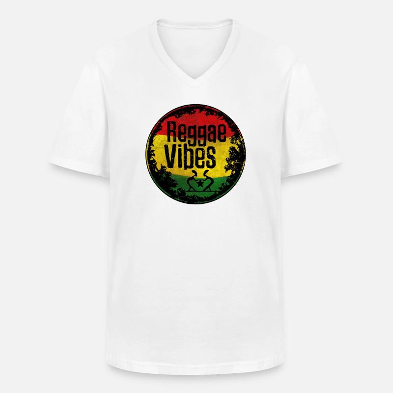 Reggae Vibes Rasta Design - Männer-T-Shirt mit V-Ausschnitt - Weiß