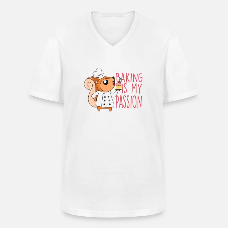 Backen Eichhörnchen - Männer-T-Shirt mit V-Ausschnitt - Weiß