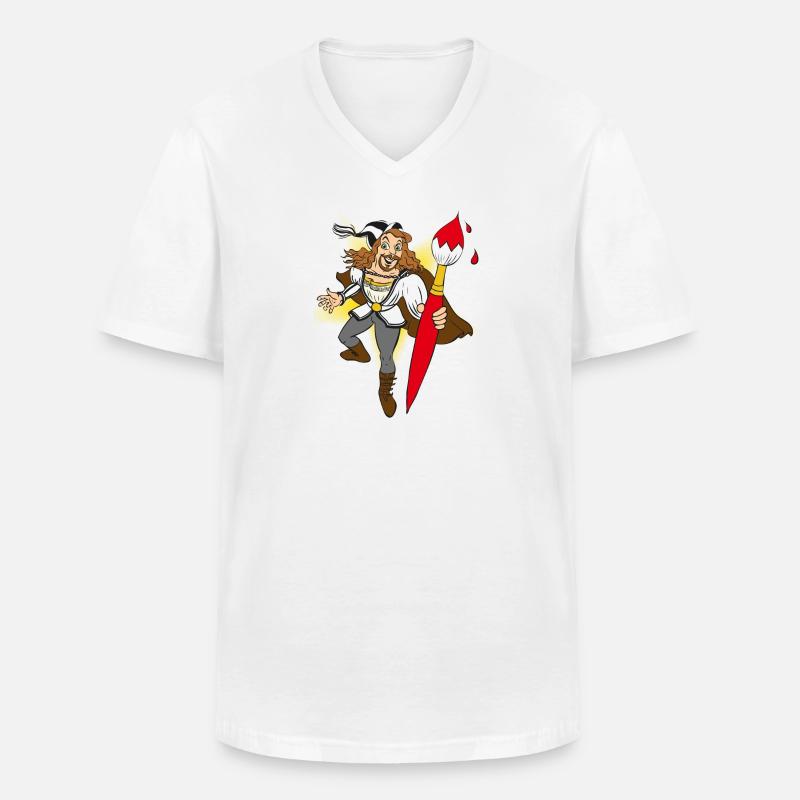 duerer-comic - Männer-T-Shirt mit V-Ausschnitt - Weiß