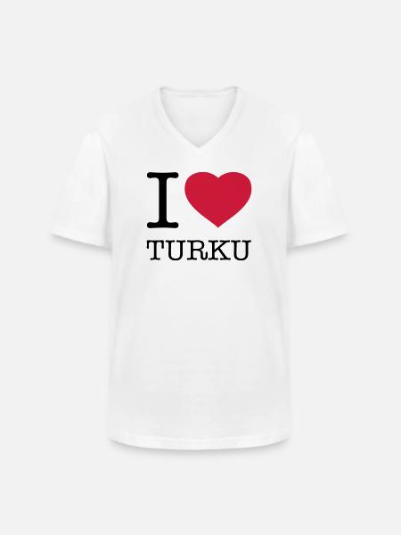 J’AIME TURKU Finlande Finlande - T-shirt col V Homme - blanc