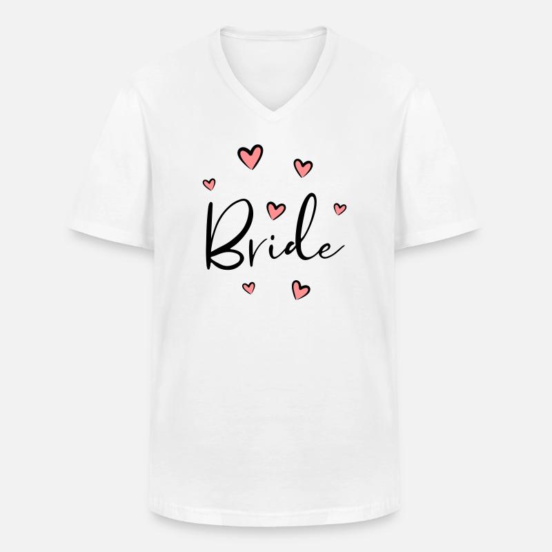 Bride Herz Junggesellinnenabschied Geschenk - Männer-T-Shirt mit V-Ausschnitt - Weiß