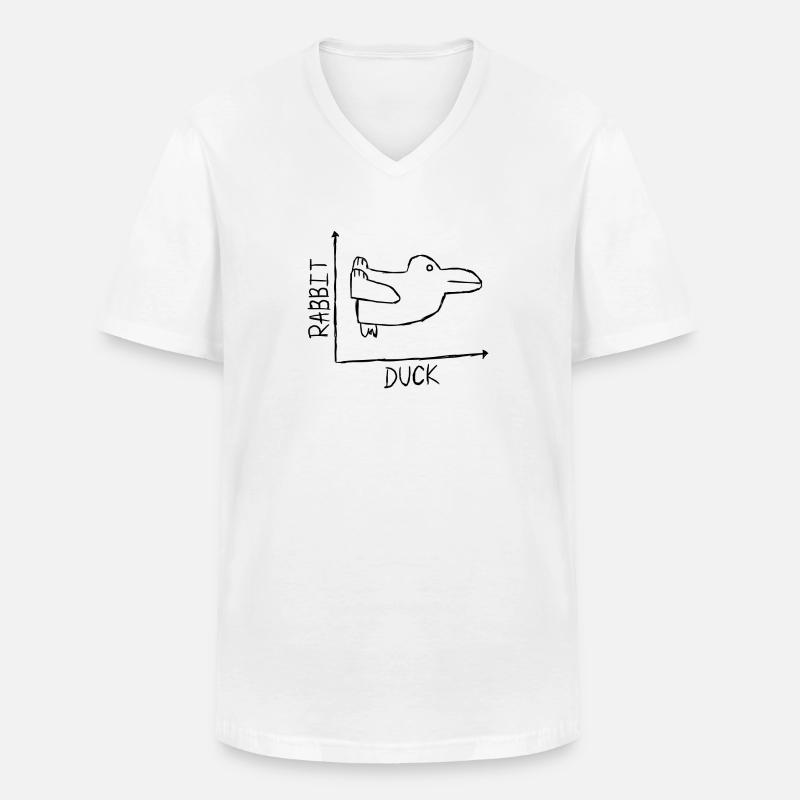 Rabbit Duck - Männer-T-Shirt mit V-Ausschnitt - Weiß