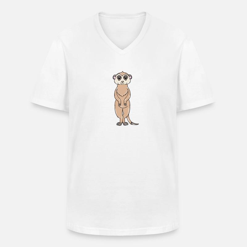 Erdmännchen - Männer-T-Shirt mit V-Ausschnitt - Weiß
