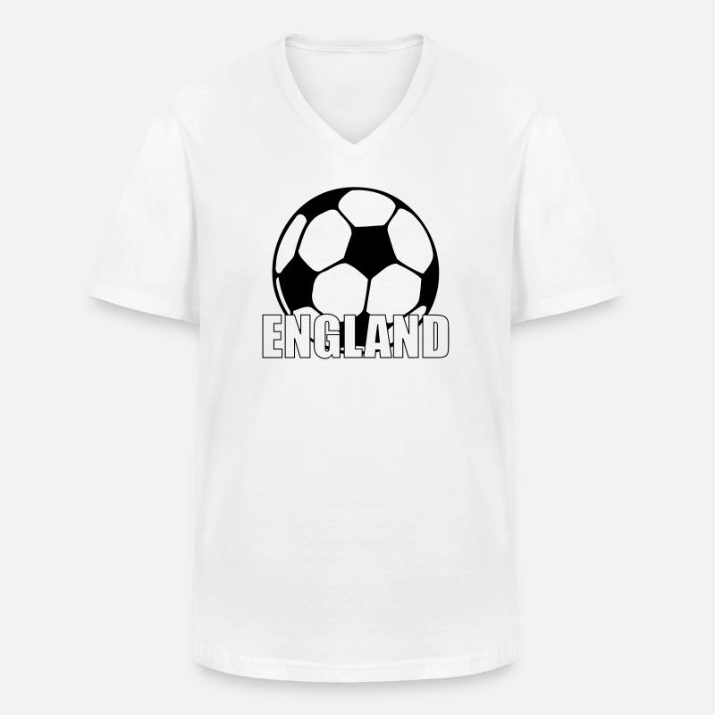 England - Männer-T-Shirt mit V-Ausschnitt - Weiß