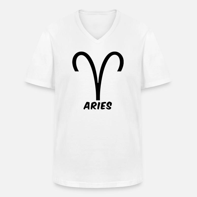 Widder Sternzeichen Widder Widder Horoskop - Männer-T-Shirt mit V-Ausschnitt - Weiß
