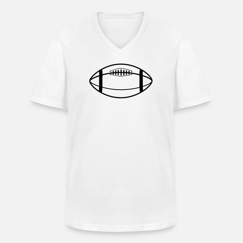 rugby ball - Men's V-Neck T-Shirt - white