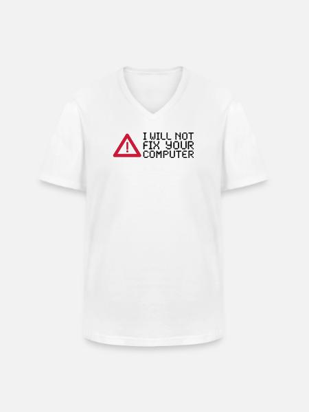 computer - Men's V-Neck T-Shirt - white