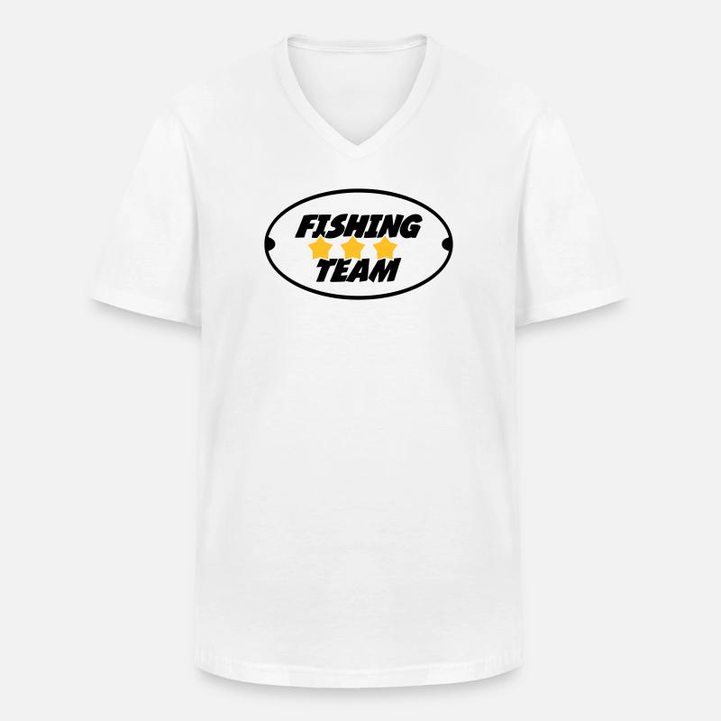 Fishing Team - Männer-T-Shirt mit V-Ausschnitt - Weiß