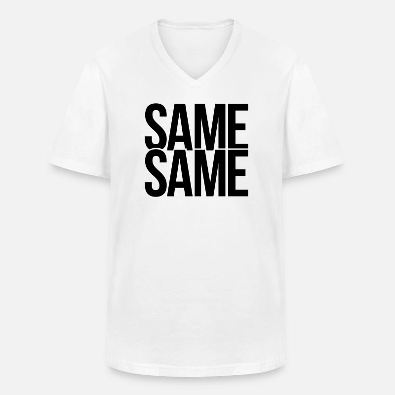 same same - Männer-T-Shirt mit V-Ausschnitt - Weiß