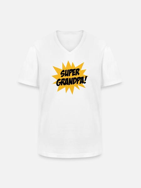 Super Grandpa ! - Men's V-Neck T-Shirt - white