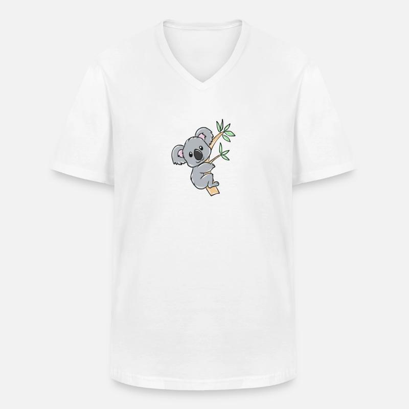 Koala - Männer-T-Shirt mit V-Ausschnitt - Weiß