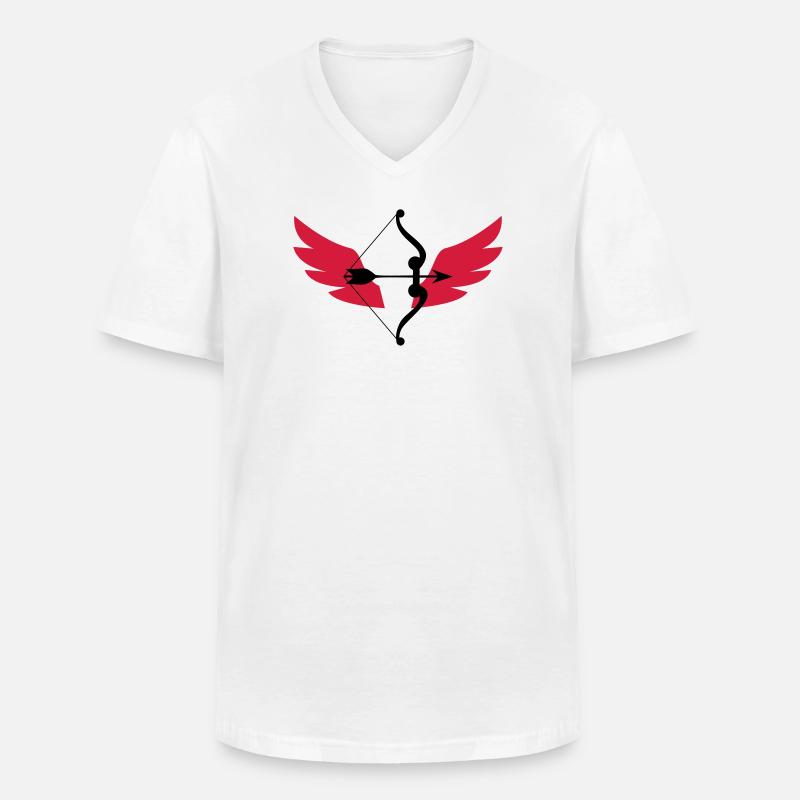 Archery / Bogenschießen / Tir à l'arc - Männer-T-Shirt mit V-Ausschnitt - Weiß