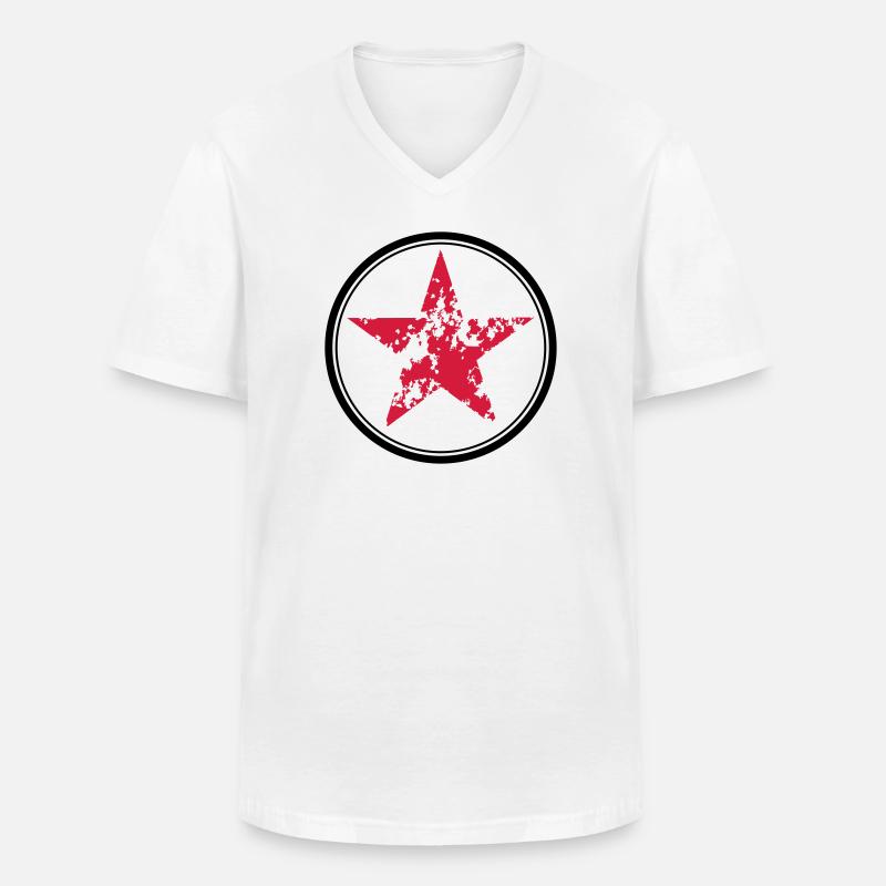 Stern - Männer-T-Shirt mit V-Ausschnitt - Weiß