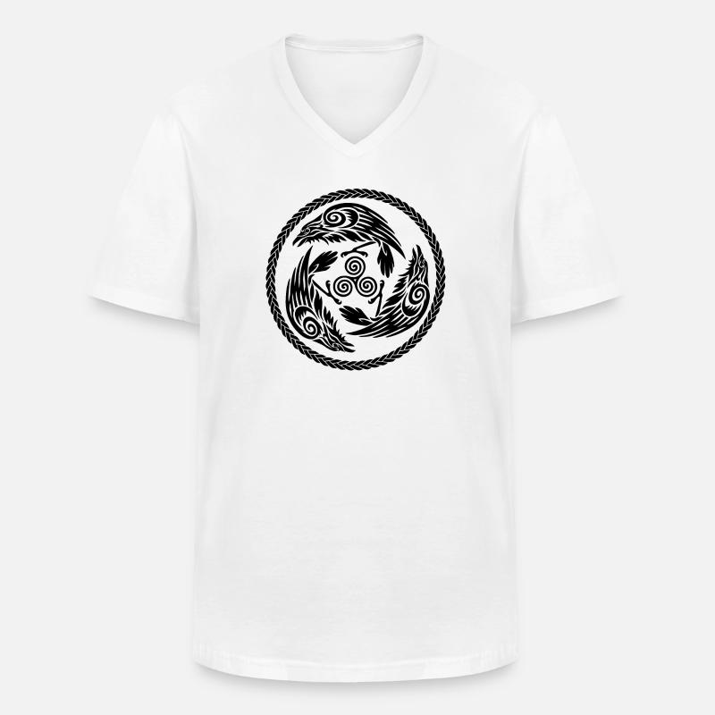Morrigan - Maglietta da uomo classica con scollo a V - bianco