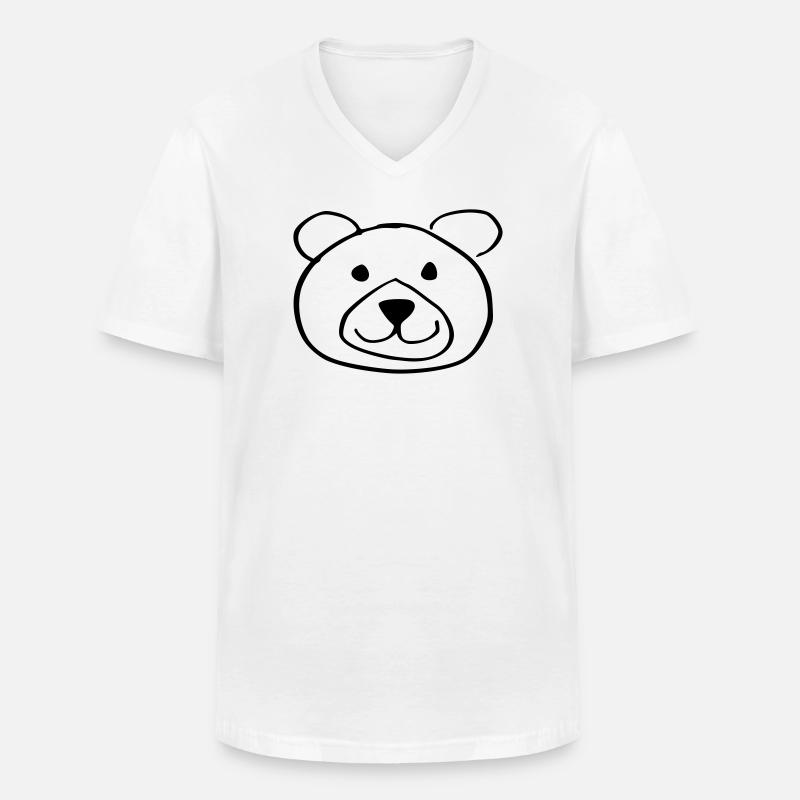 süßer Bär - Männer-T-Shirt mit V-Ausschnitt - Weiß