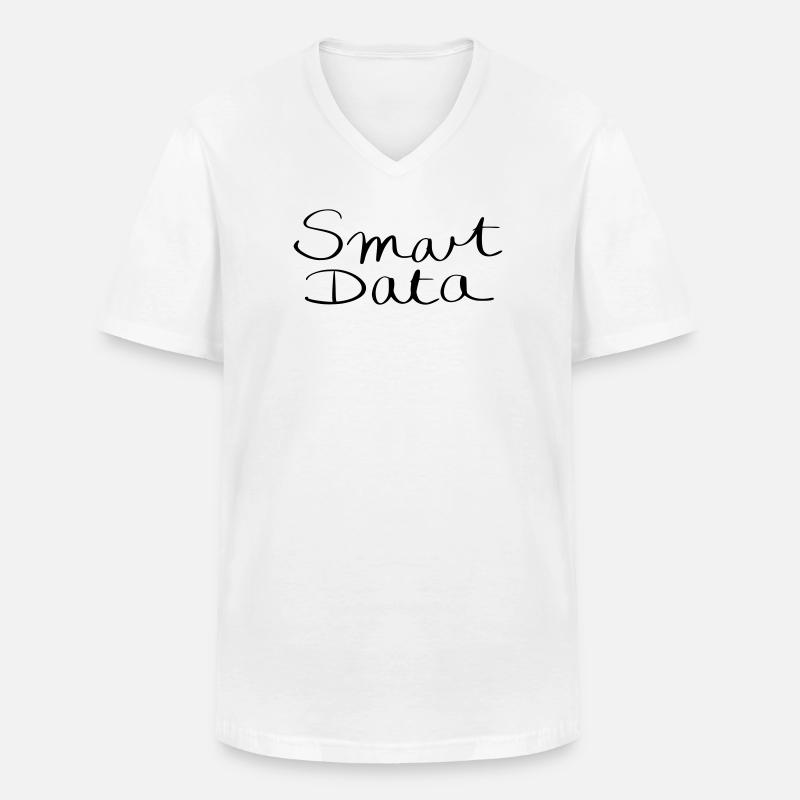 smart data - Männer-T-Shirt mit V-Ausschnitt - Weiß