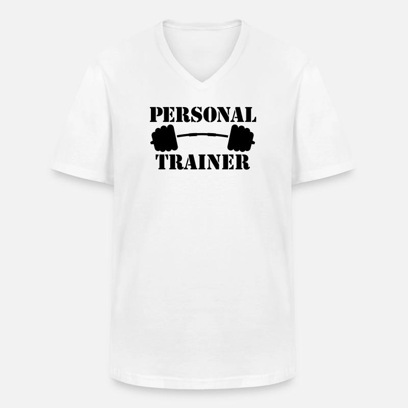 personal trainer - Männer-T-Shirt mit V-Ausschnitt - Weiß