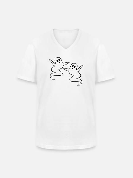 ghost - Men's V-Neck T-Shirt - white