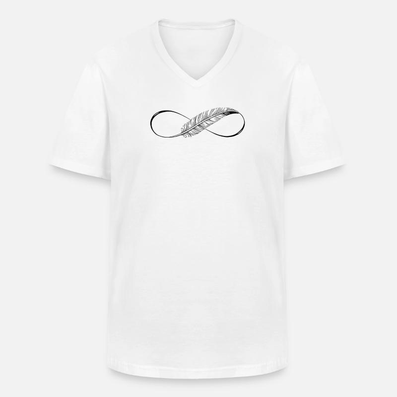Lignes mignonnes Infinity Spring - T-shirt col V Homme - blanc