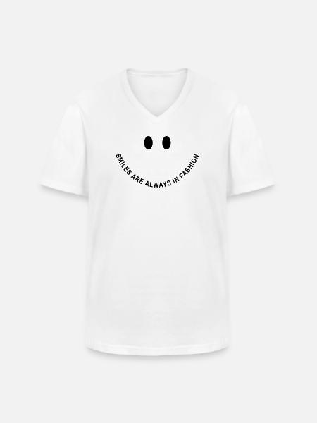 Smile-Face: Smiles are always in fashion! - Männer-T-Shirt mit V-Ausschnitt - Weiß