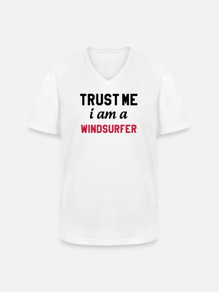 Windsurfen / Windsurfer / Windsurf / Windsurfing - Männer-T-Shirt mit V-Ausschnitt - Weiß