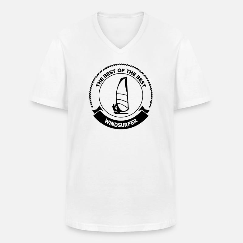 Windsurfen / Windsurfer / Windsurf / Windsurfing - Männer-T-Shirt mit V-Ausschnitt - Weiß