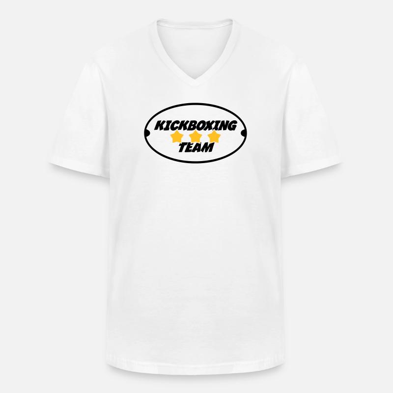 Kickboxen / Kickboxing / Kickboxer / Kick Boxing - Männer-T-Shirt mit V-Ausschnitt - Weiß
