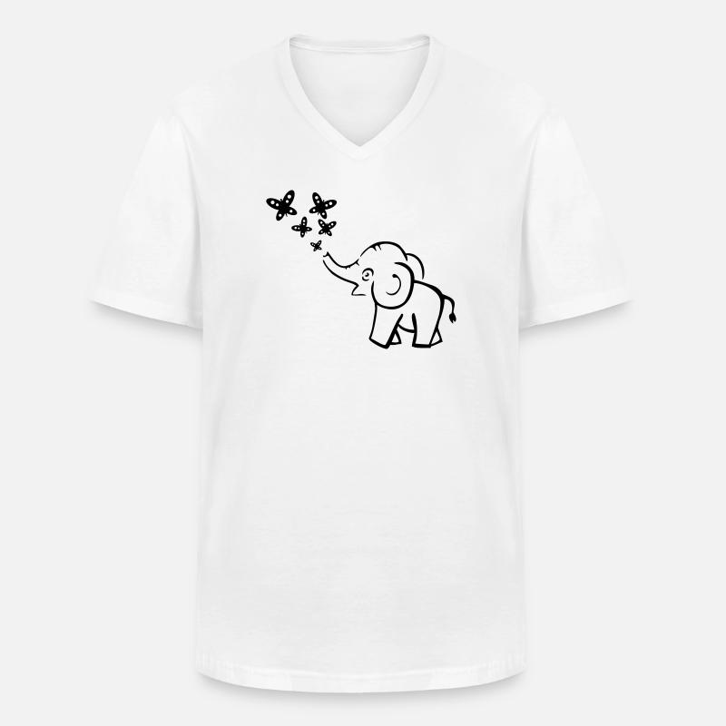 elefant lustig - Männer-T-Shirt mit V-Ausschnitt - Weiß