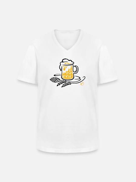 Beer Beer Mug Hops Wheat - Men's V-Neck T-Shirt - white