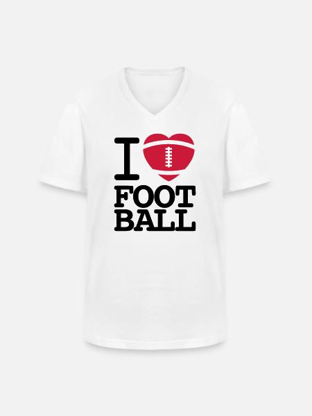 I love football - Klassisk herre T-shirt med V-udskæring - hvid