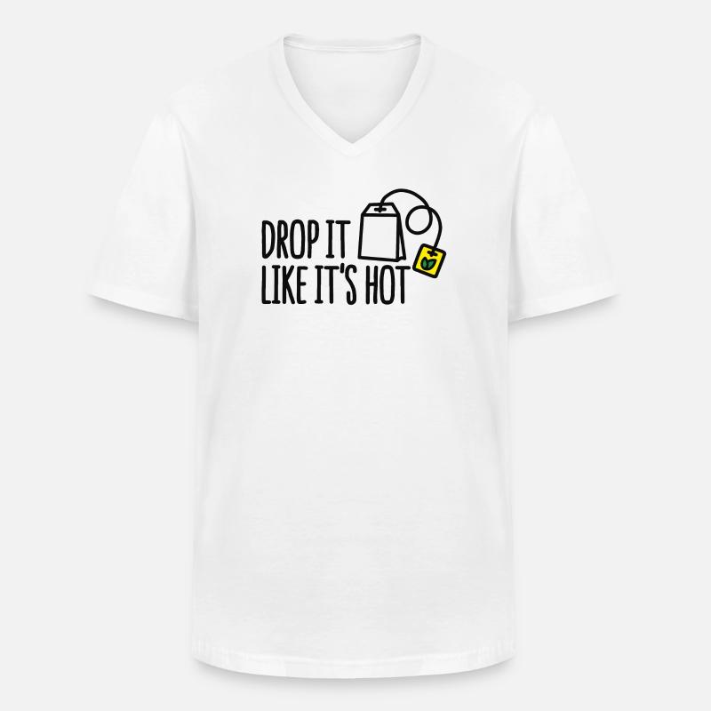 Drop it likes it's hot - Männer-T-Shirt mit V-Ausschnitt - Weiß