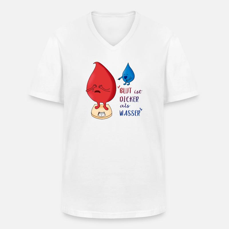 Blut ist dicker als Wasser - Männer-T-Shirt mit V-Ausschnitt - Weiß