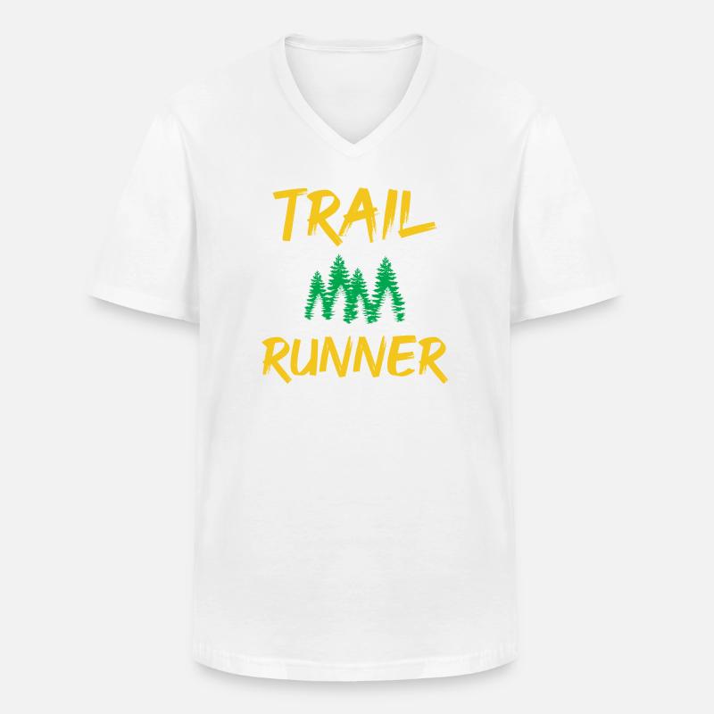 Trail Runner - Männer-T-Shirt mit V-Ausschnitt - Weiß
