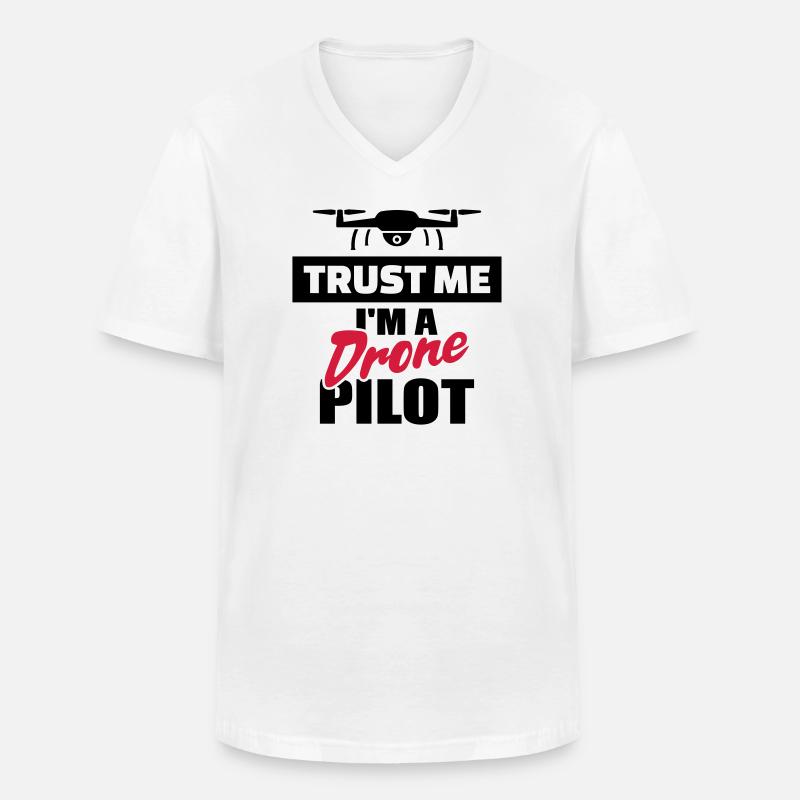 Drohne - Männer-T-Shirt mit V-Ausschnitt - Weiß