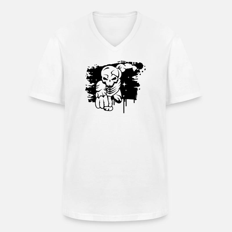 Ein toter Superheld Graffiti - Männer-T-Shirt mit V-Ausschnitt - Weiß