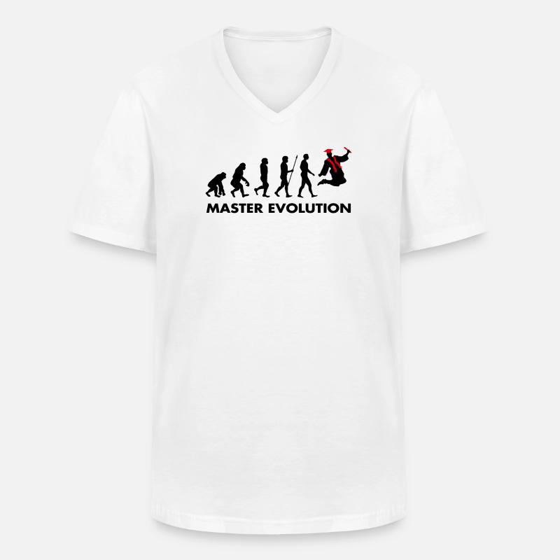 Master evolution exam passed school graduation - Men's V-Neck T-Shirt - white