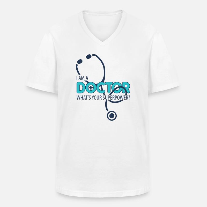 Ich bin ein Arzt - Männer-T-Shirt mit V-Ausschnitt - Weiß
