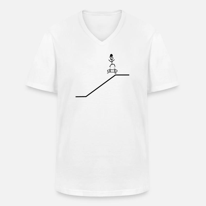 Skateboard Kickflip Junge Cap Cool - Männer-T-Shirt mit V-Ausschnitt - Weiß