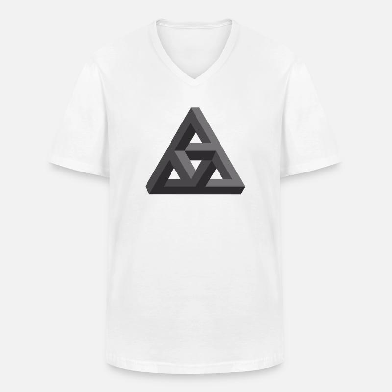 Abstract Geometry Pattern in Gray - Men's V-Neck T-Shirt - white