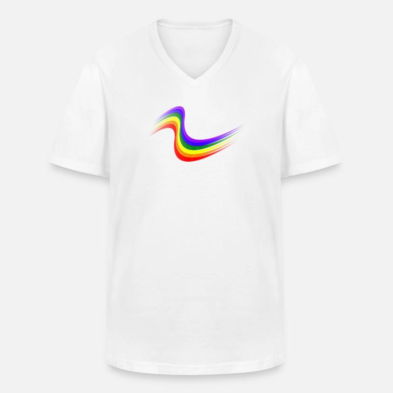 Rainbow wave - Männer-T-Shirt mit V-Ausschnitt - Weiß