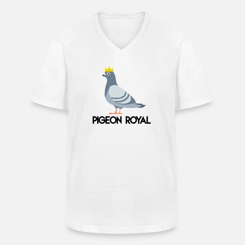 Königliche Taube (schwarzer Tippfehler) - Männer-T-Shirt mit V-Ausschnitt - Weiß
