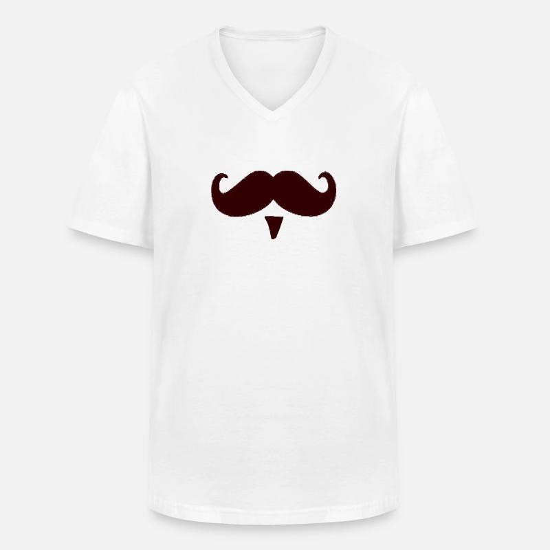 Cadeau de moustache moustache moustache - T-shirt col V Homme - blanc