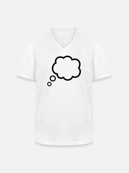 Thinking Bubble Comic Pensée Bulle Bulle Pensées - T-shirt col V Homme - blanc